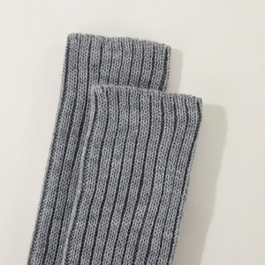 Chunky knit neon grey long arm sleeves with premium texture detail and warm thick yarn