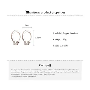Spécifications de taille pour boucles d'oreilles étoile en zircon 1,5 x 1 cm