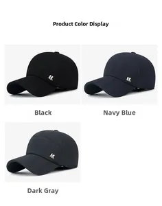 Mens winter baseball caps with R logo in black navy blue and dark gray colors
