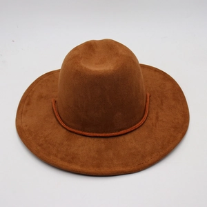 Classic caramel suede western cowboy hat with a braided decorative band for unisex