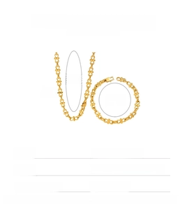 Detailed size chart for gold stainless steel 8mm chain necklace and bracelet set