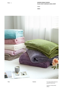 Detailed waffle texture of thick pineapple plaid flannel blankets in various vibrant colors