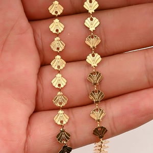 Handheld 6mm golden stainless steel shell link chain for DIY jewelry making necklaces