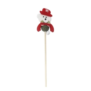 Baguette pour chat de Noël avec ours en peluche, bonnet de Père Noël et clochette