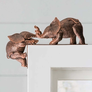 Resin Animal Ornament Door Frame Corner Decor Elephant Octopus Winged Cat Figurine Modern Home Office Desktop Craft Novelty