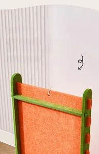 Detailed view of the felt cat scratcher featuring reinforced design and vibrant felt texture