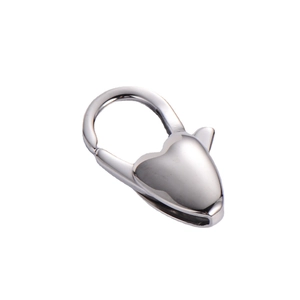 Polished stainless steel heart-shaped lobster clasp for DIY jewelry making and crafts