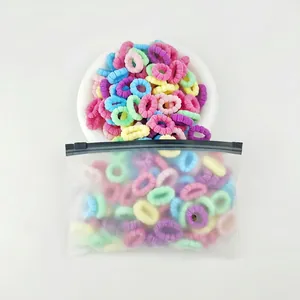 Kids Colorful Seamless Elastic Hair Ties Soft Cotton Scrunchies Non Damaging Hair Bands For Babies Toddlers Girls