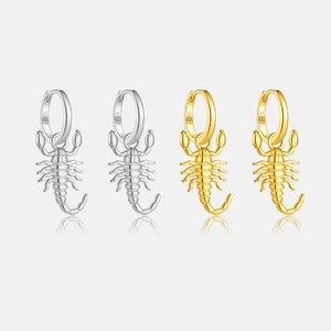 925 Sterling Silver Scorpion Hoop Earrings For Women Personality Animal Dangle Earring Gold Silver Plated Fashion Jewelry Gift