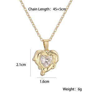 Lava heart pendant necklace specifications showing dimensions and weight details