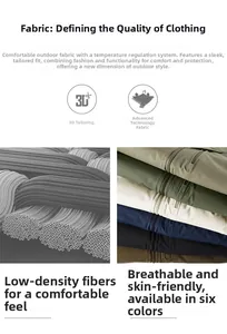 Infografik zeigt atmungsaktive 3D-Stoffe und sechs Farboptionen für die Funktionsweste