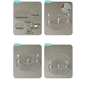Montageanleitung für mehrstufiges Acryl-Display-Ständer für Figuren, Parfüm und Gebäck