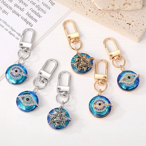 Exquisite Evil Eye Crystal Keychain Blue Glass Rhinestone Bag Charm Gold Silver Alloy Pendant For Women Men Fashion Jewelry Gift