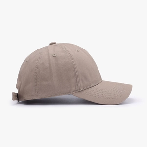 Classic khaki twill cotton baseball cap with six-panel structure and curved brim design
