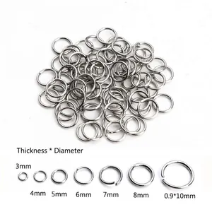 DIY jump rings size chart ranging from 3mm to 10mm in gold and silver finishes