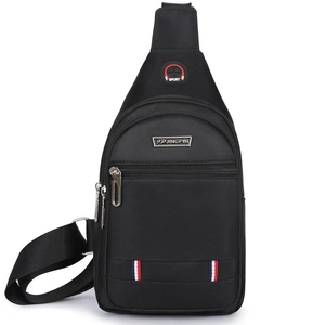 Herren Brusttasche Sling Bag Wasserdicht Oxford Nylon Mehrlagig Große Kapazität Freizeit Reise Sportlich Kopfhörerloch