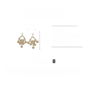 Detailed view of zircon flower tassel earrings with dimensions of 4.2cm by 7.7cm