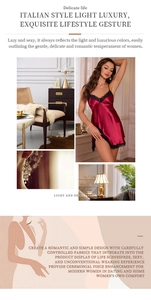 Détail de la nuisette en satin bordeaux avec dentelle noire et texture soyeuse