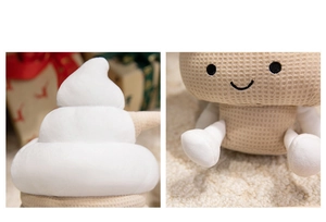 Detail of cute ice cream plush toy showing waffle texture and soft cream fabric