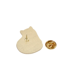 Cute black cat piano note alloy brooch with a golden butterfly clutch backing detail