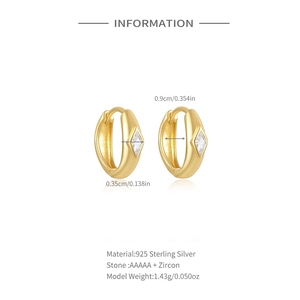 Detailed size specifications for gold infinity bow hoop earrings in S925 sterling silver