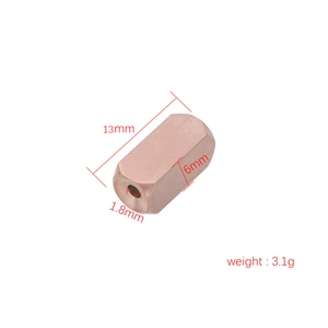 Brushed titanium steel rectangular bead for DIY bracelets with detailed dimensions
