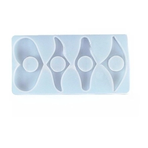 DIY silicone resin mold with four unique heart and curved shapes for book page holders