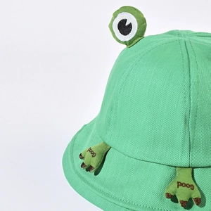 Bob grenouille vert avec yeux 3D mignons et pattes brodées pour la protection solaire