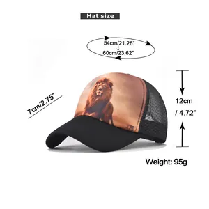 Guía detallada de tallas para gorra de malla animal con circunferencia 54-60cm y visera 7cm