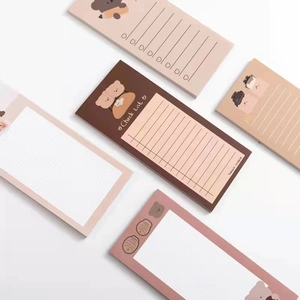 Cute Cartoon Bear Memo Pad Korean Ins Style Tearable Note Paper For Student Office Check List Grid Pattern Non Sticky