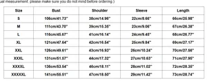 Detailed size chart for women linen beach top showing bust, shoulder, and length measurements