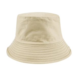 Classic beige cotton bucket hat with sun protection and wide brim for men and women