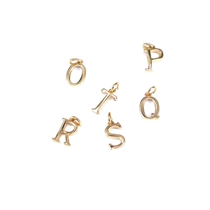 Colgantes mini de letras O a T en cobre chapado en oro para joyería DIY y accesorios