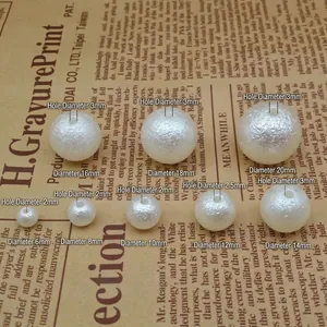 White ABS wrinkled faux pearls from 6mm to 20mm for DIY jewelry making with pre-drilled holes