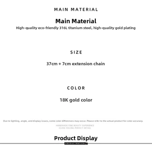 Specifications for 18K gold plated 316L titanium steel triple layer necklace set