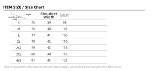 Tableau des tailles détaillé pour gilet en fourrure avec mesures du buste et de longueur
