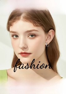Moissanite three-stone drop earrings in S925 sterling silver worn by a female model