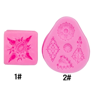 Silicone Cake Mold Retro Relief Jewelry Pendant Shape Fondant Chocolate DIY Baking Tool Baroque Style Decoration