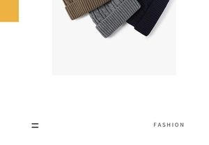 Detailed cable knit pattern on thick winter beanies in brown, gray and navy colors