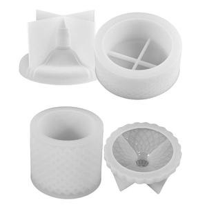 Moule en résine à motif losange pour boîtes de rangement et bougies en plâtre DIY
