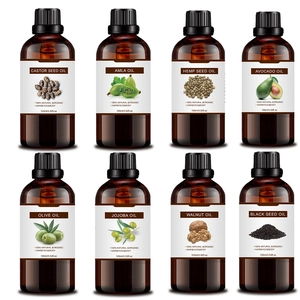 Detailed collection of 8 organic 100ml essential oils for hair, face, and body care