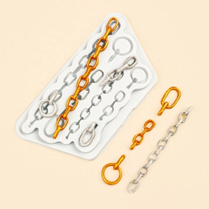 Stampo in silicone per catena di ancoraggio fondente e decorazioni per torte in resina