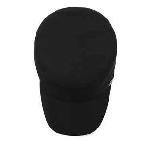 Classic black cotton cadet cap with metal logo detail for outdoor casual wear