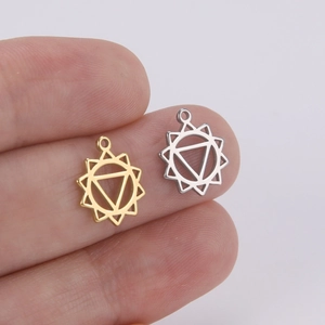Golden and silver stainless steel yoga chakra star pendants for DIY jewelry making
