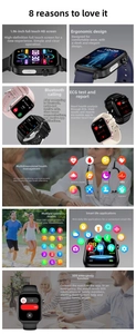 Macro detail of ET570 smartwatch featuring ECG monitoring and 1.96-inch HD touch screen