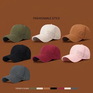 Casquettes de baseball à effet usé avec broderie PEACE en sept couleurs assorties