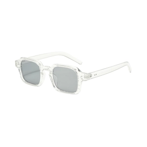 Vintage oversized square sunglasses with transparent frames and premium grey lenses