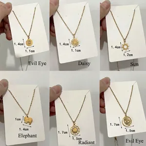 Colliers en acier titane doré avec pendentifs papillon et chiot en modèles variés
