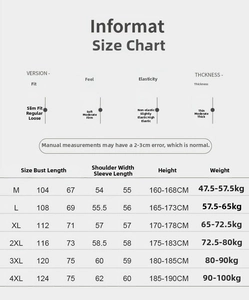 Detailed size guide table for men's cable knit sweater with various fit measurements