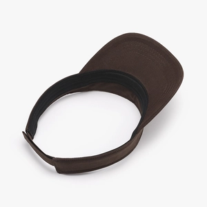 Dark brown open top sun visor hat with adjustable strap for outdoor sports and tennis